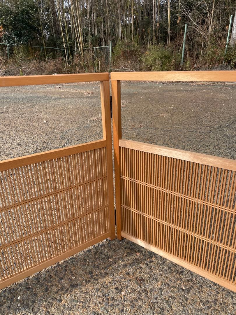 【組子細工 風炉先屏風 紙箱入り】繋ぎは蝶番 二つ折り 茶道具 古民家 和風