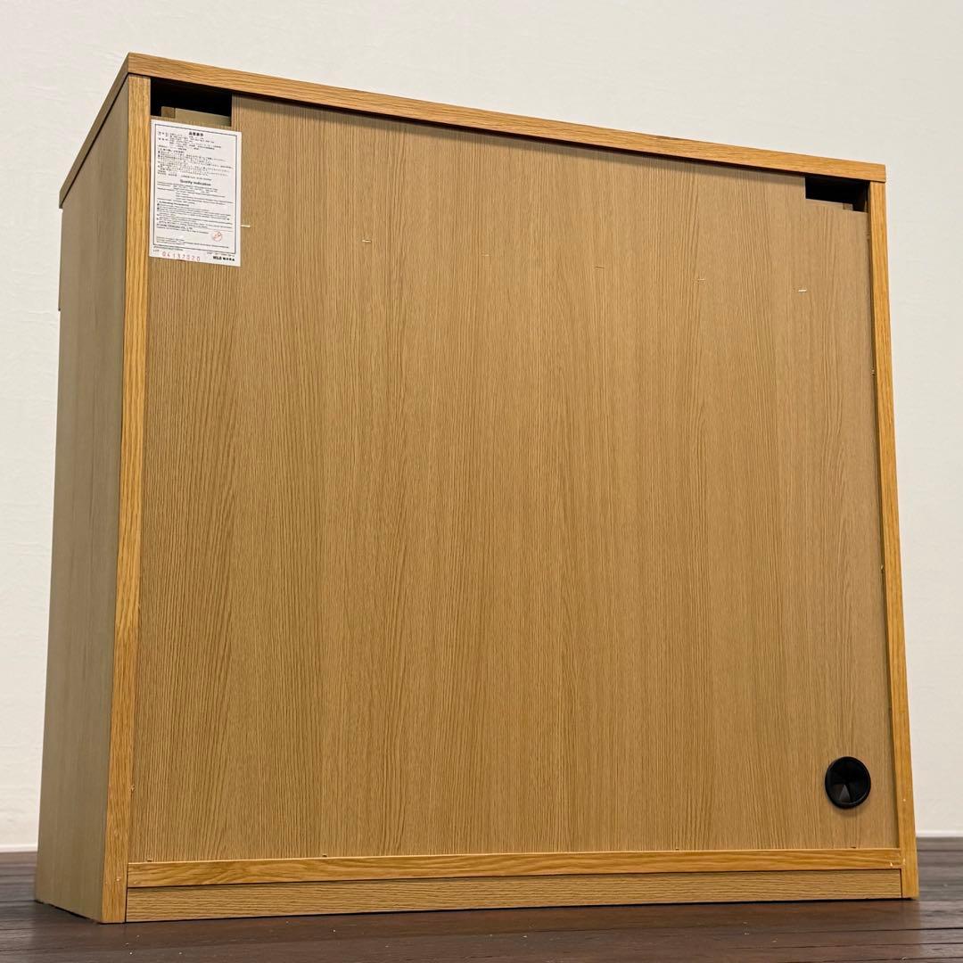 H112K71 無印良品 MUJI 木製キャビネット 木扉 オーク材