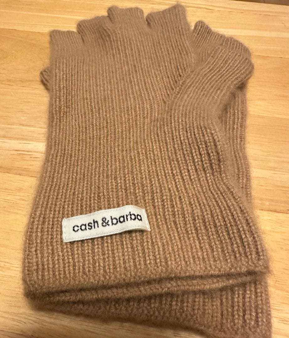 cash & barba オープンフィンガーグローブ キャメル