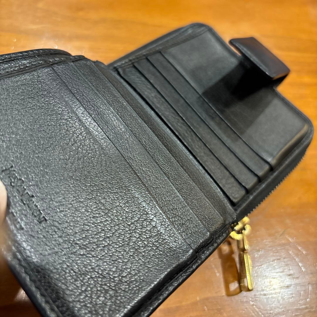 YSL 二つ折り財布 黒 レザー