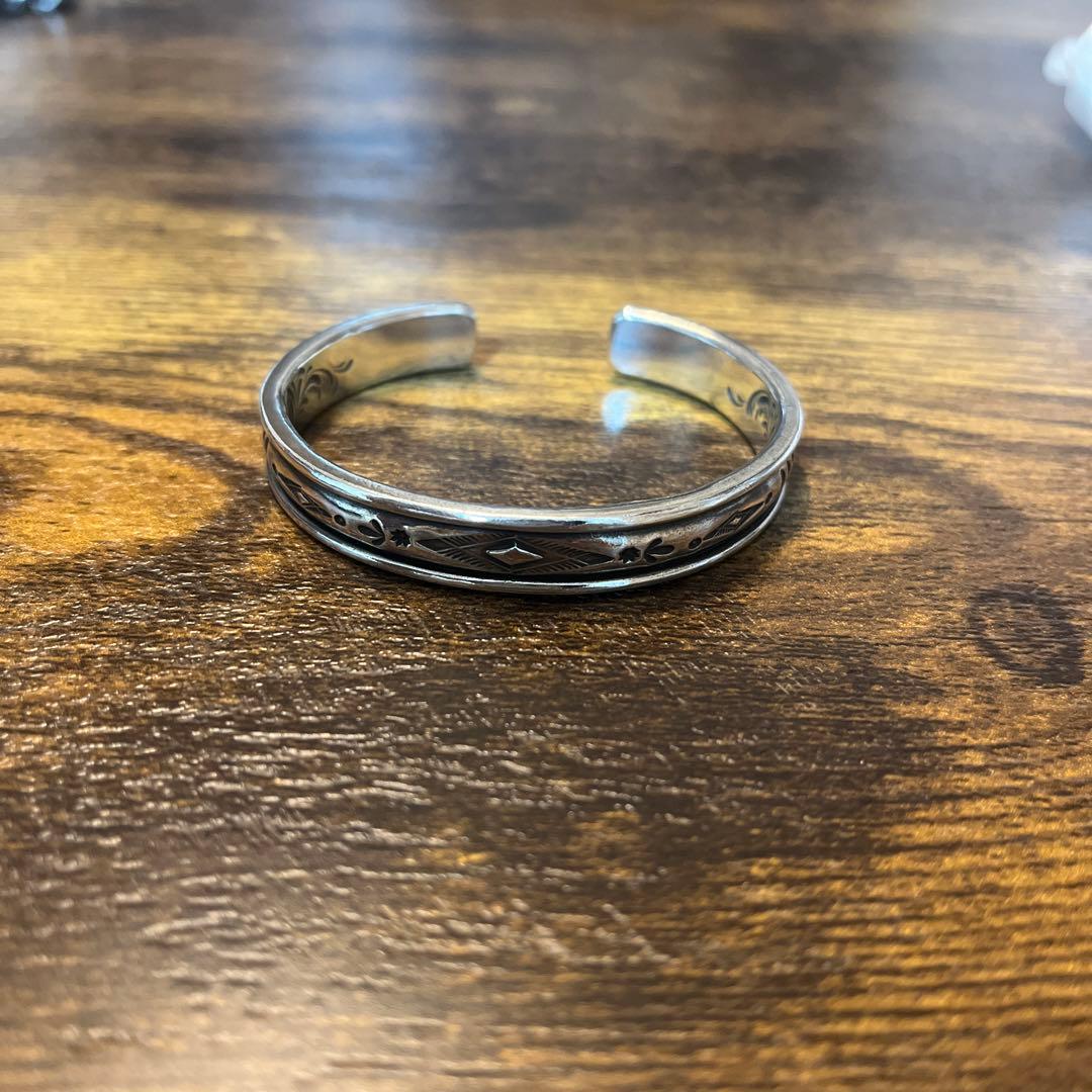 Mt.hill マウントヒル　ダイヤモンドパターン シルバーバングル