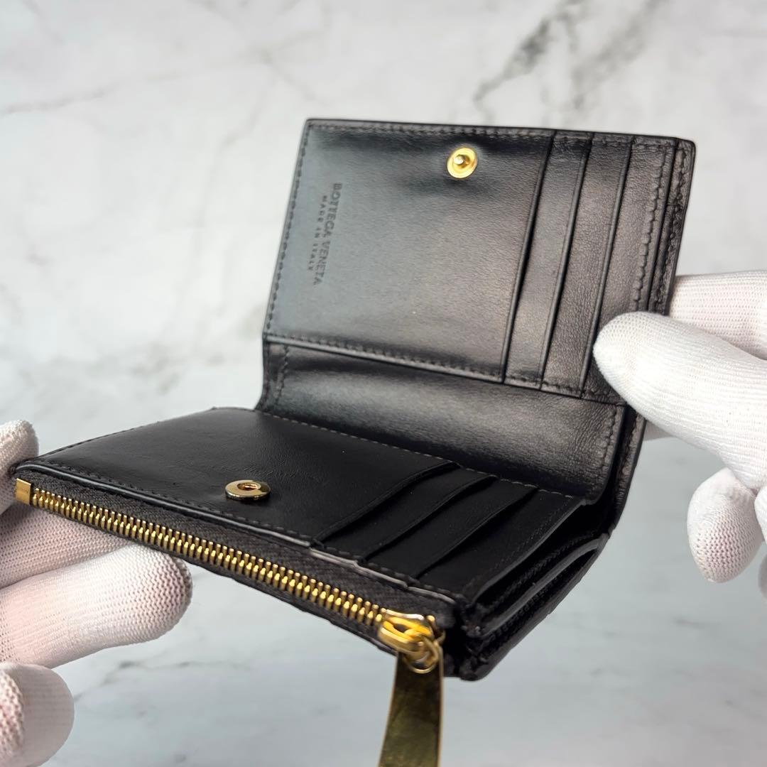 BOTTEGA VENETA 財布 2つ折り イントレチャート 黒