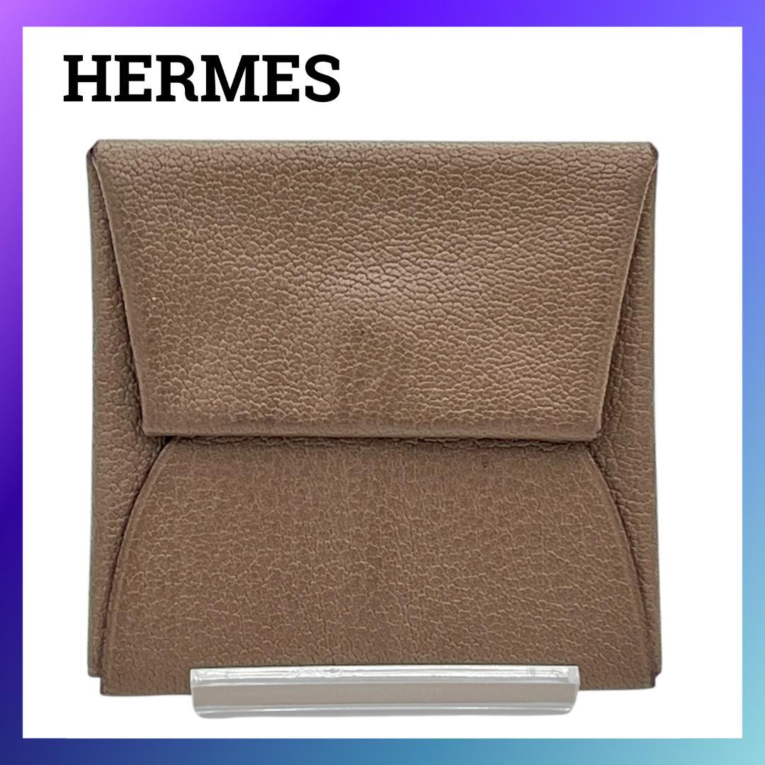 エルメス シェブルミゾル エトゥープ バスティア ケース 刻印□K レザー