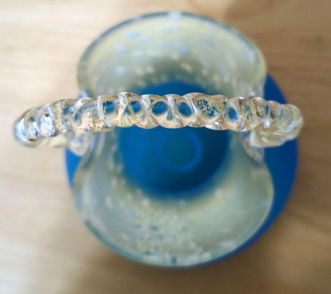 黒木国昭　ガラスアート　 金彩象嵌手付花瓶