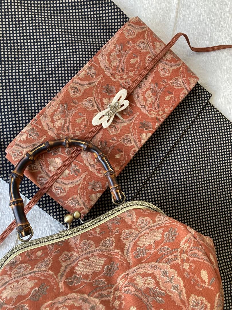 ❤️着物お出かけbag 正絹　ゴブラン織風