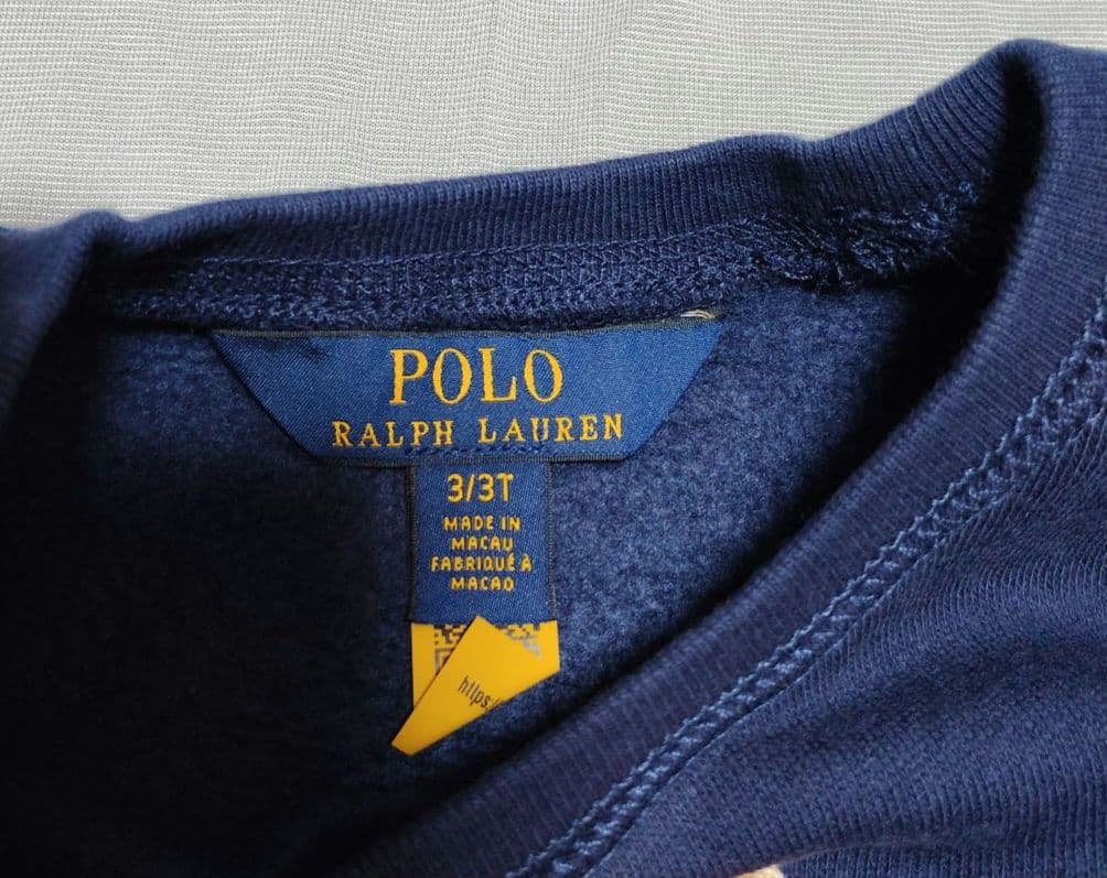 3T ポロラルフローレン　裏起毛トレーナー　紺色　ネイビー