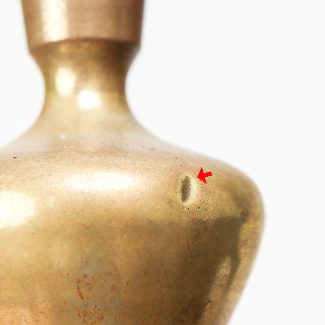 真鍮 熨斗口 神酒口 2対 瓶子 燭台 神具