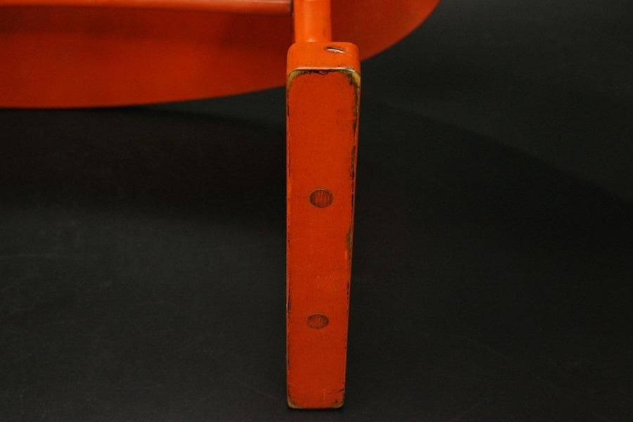 赤黒漆の美 根来 肘掛け 一対(ZE596)