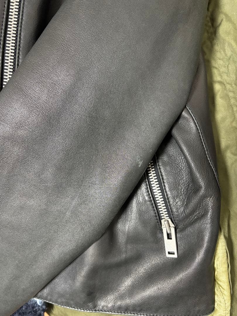 メゾンマルジェラ 八の字 ライダース 5ZIPレザージャケット 48