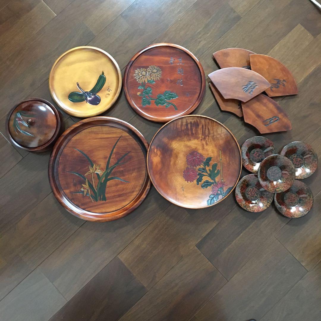 seitusmei　烏城彫　讃岐彫　讃岐漆器　A.B.C.D