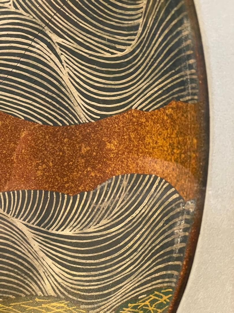 九谷焼　谷敷正人作　陶額雪月花『月』飾絵皿　飾皿　陶板画　額装