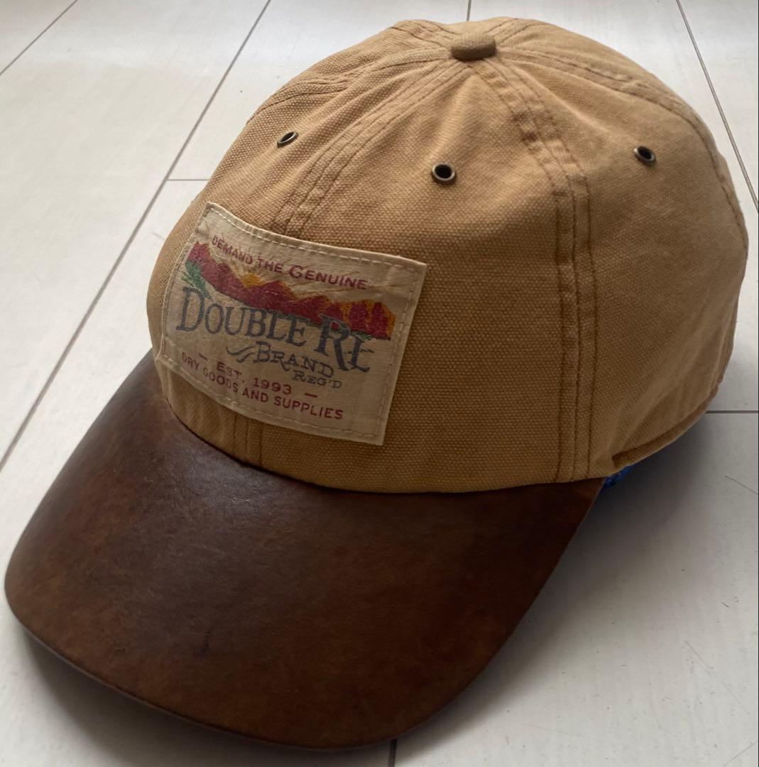 美品 00s RRL 革 レザー キャンバス ダック地 cap キャップ 帽子
