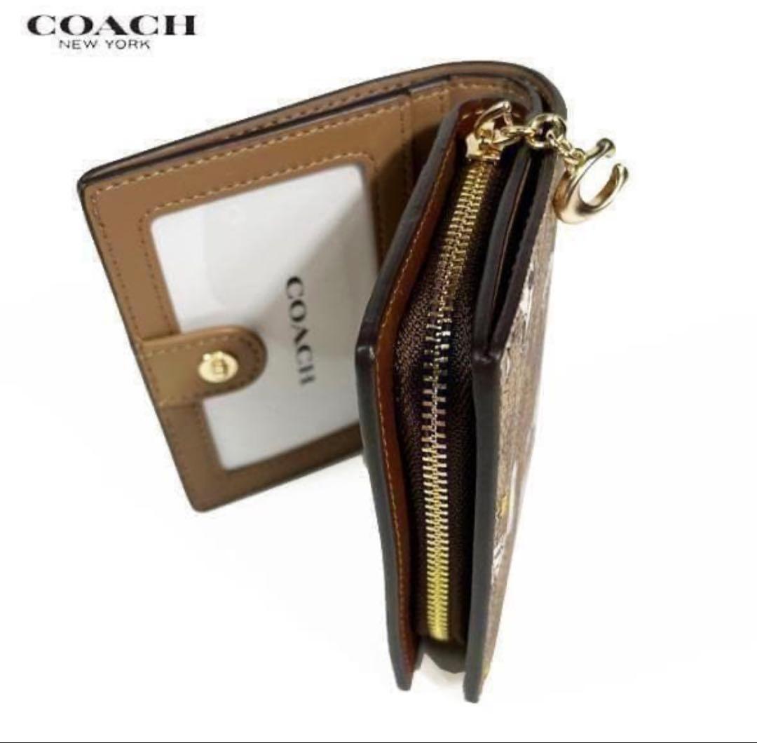 coachコーチスヌーピーコラボコンパクトスナップ二つ折り財布