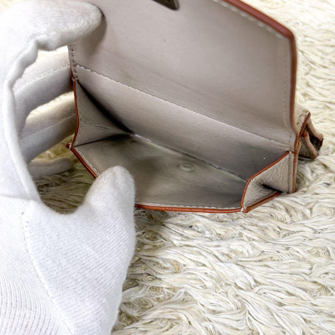 【美品】ロエベ トライフォールドウォレット アナグラム ペブルグレインカーフ