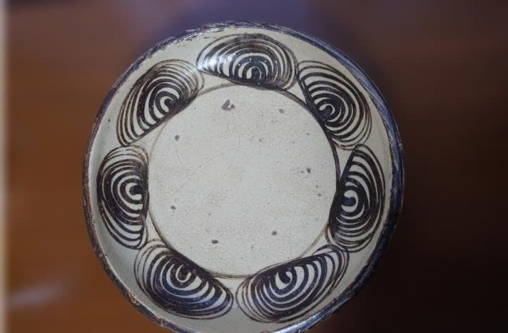 馬の目皿　江戸後期〜19世紀頃 大皿 石皿 六古窯 瀬戸焼 直径約33cm