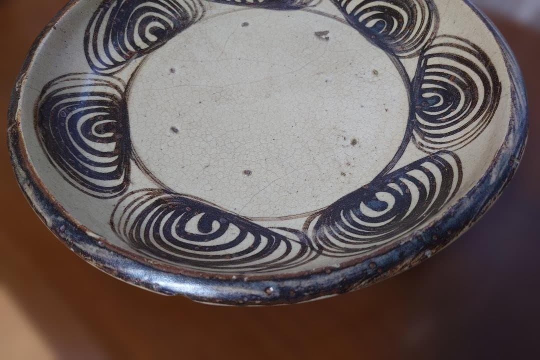 馬の目皿　江戸後期〜19世紀頃 大皿 石皿 六古窯 瀬戸焼 直径約33cm