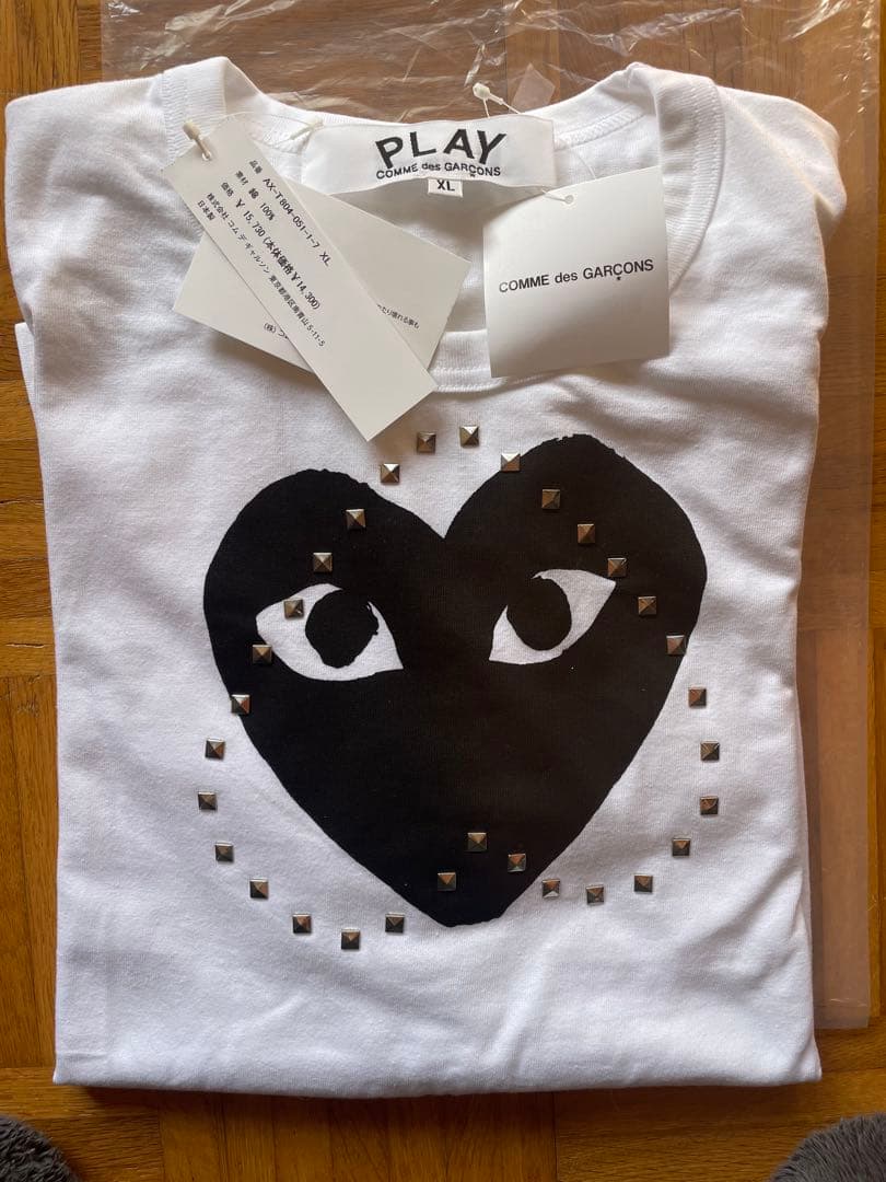 PLAY コムデギャルソン スタッズTシャツ XLサイズ