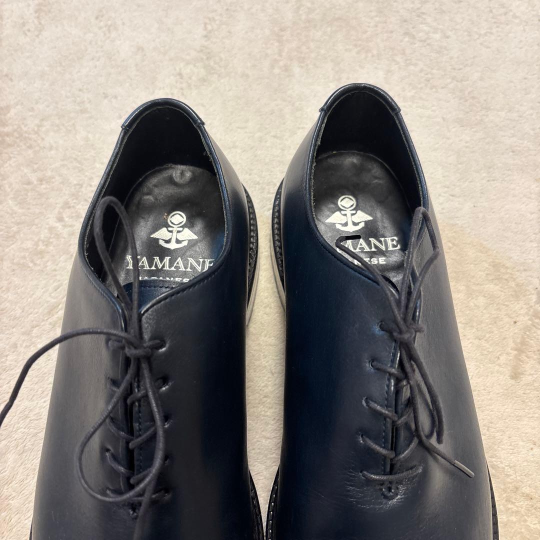 極美品⭐️YAMANE ダークネイビー コードバーン 革靴　レースアップ　28