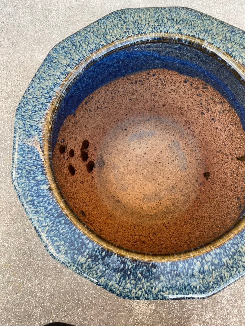 火鉢　海鼠釉　メダカ鉢　水鉢　金魚鉢　睡蓮鉢　古民具　骨董