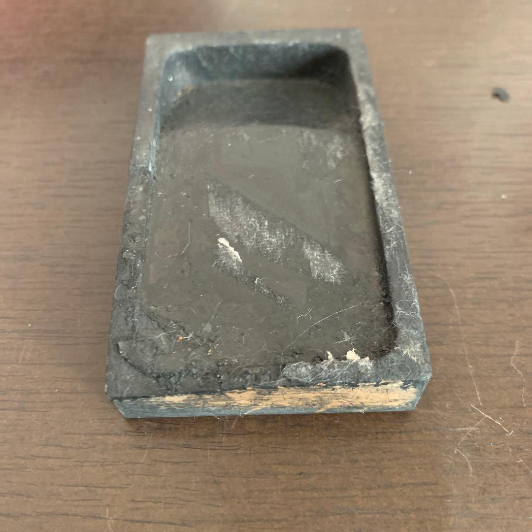 絵蓋付きミニ硯石