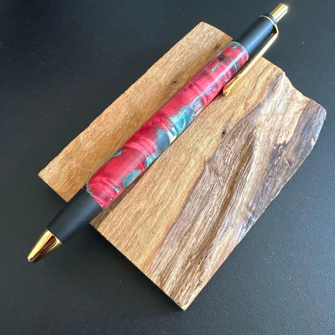 野原工芸似シャープペンシル　極上マスールバーチスタビライズドウッド　真鍮金具