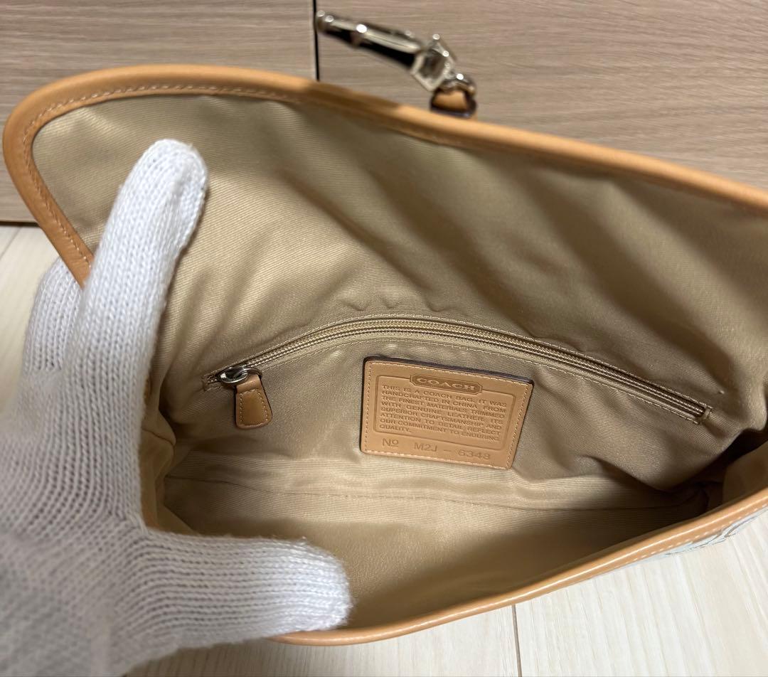 【美品】COACH シグネチャー ワンショルダーバッグ アクセサリーポーチ レア
