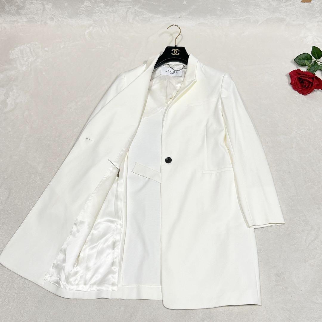未使用✨　アドーア　ADORE チェスターコート　38 アイボリー　ホワイト