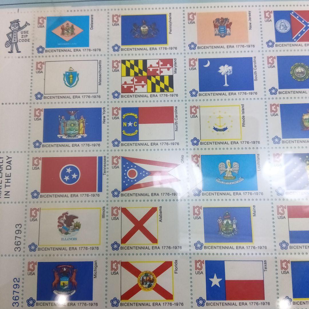 ケネディハーフダラー硬貨とアメリカ切手シート