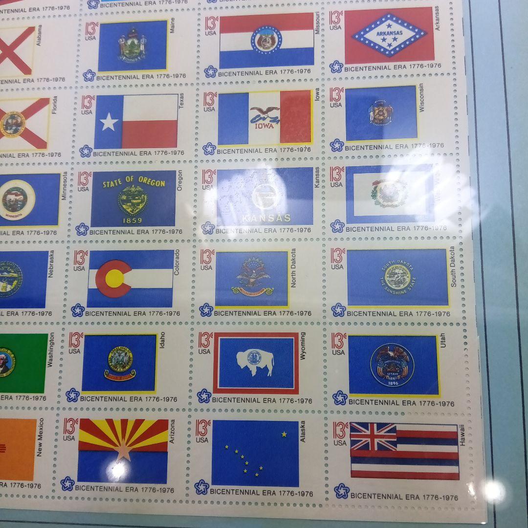 ケネディハーフダラー硬貨とアメリカ切手シート