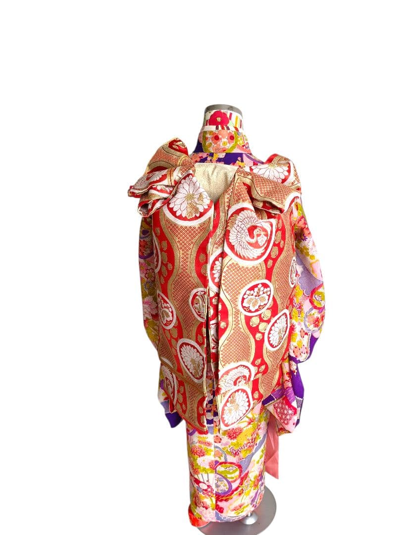 専用です☆アンティーク紫百花繚乱の着物と長襦袢