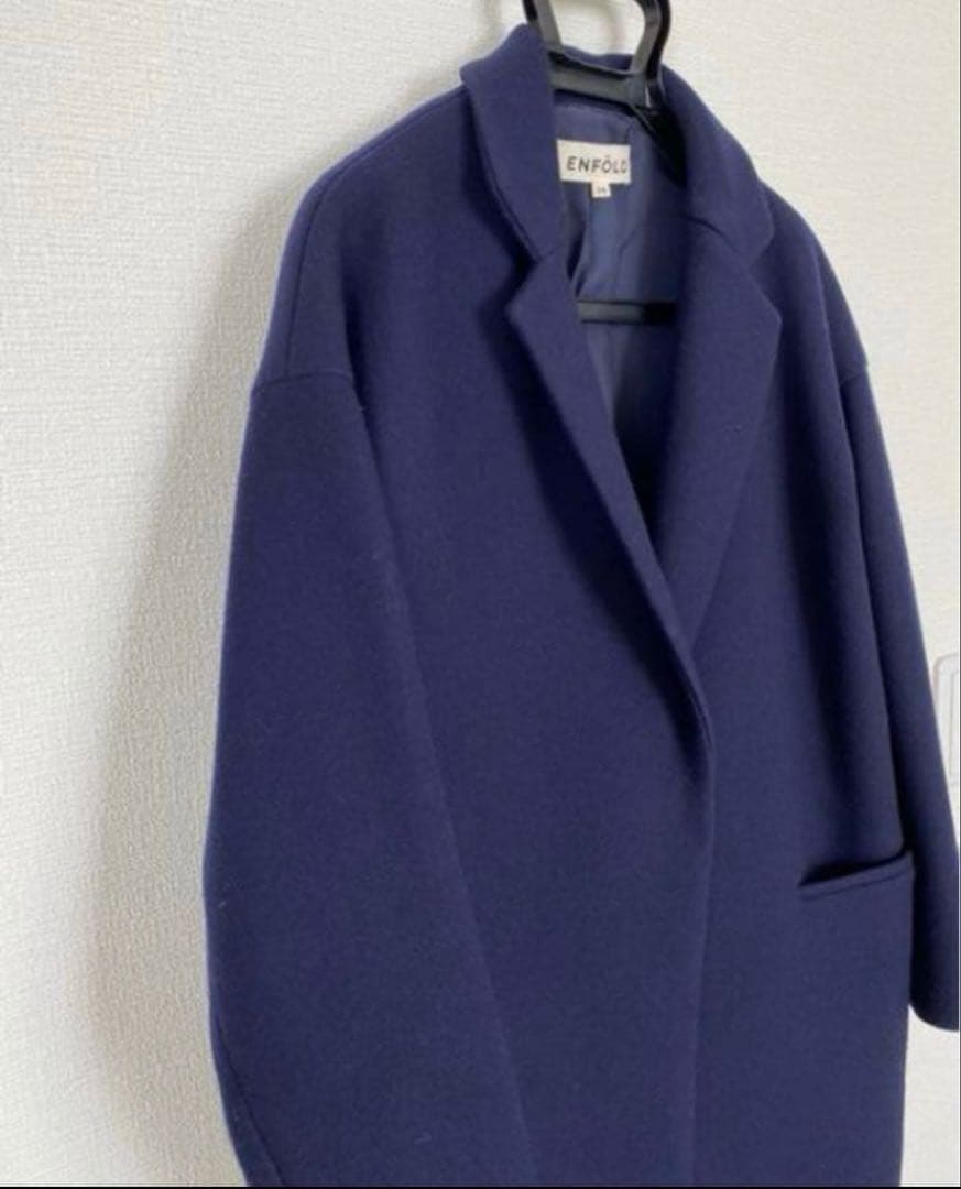 ENFOLD ネイビー チェスターコート