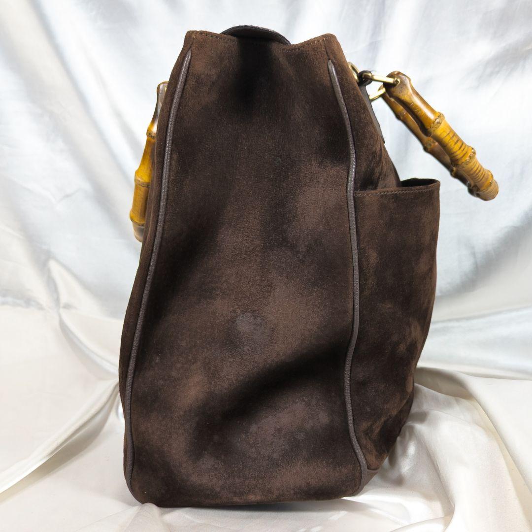 GUCCI グッチ バンブー 2way ハンドバッグ スエード こげ茶 オールド