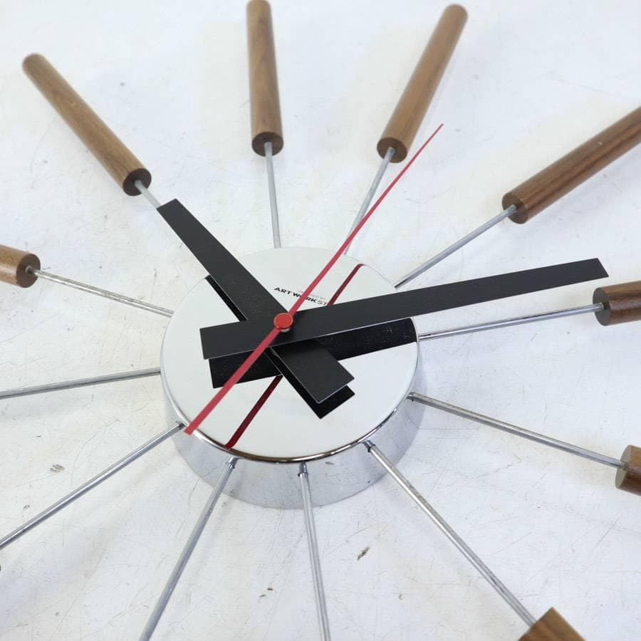 値下展示品 アートワークスタジオ アトラスクロック 掛時計 色:ブラウン 鏡面