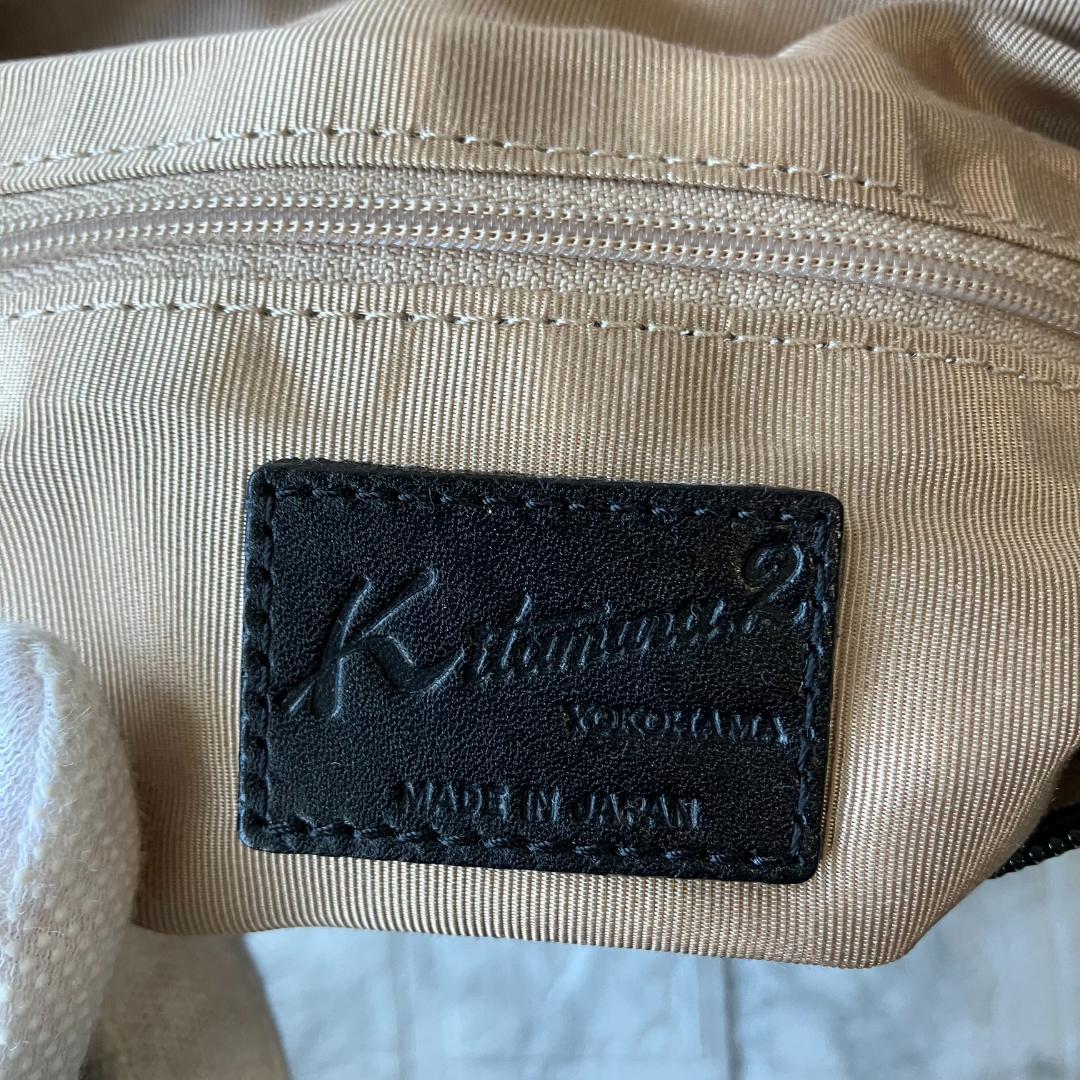 美品◎キタムラ ショルダーバッグ Kメタルロゴ レザー 斜め掛け ブラック