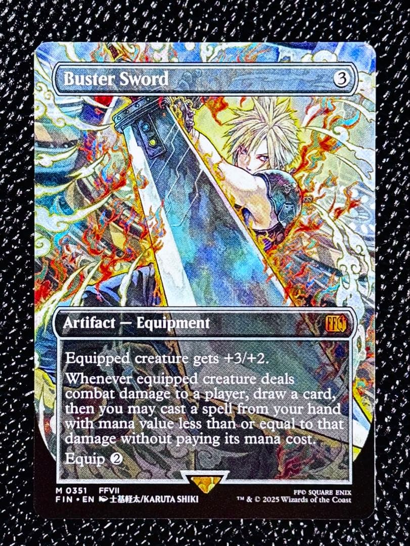 ★未使用 バスターソード 木版画 ボーダーレス 英語 MTG FF FIN