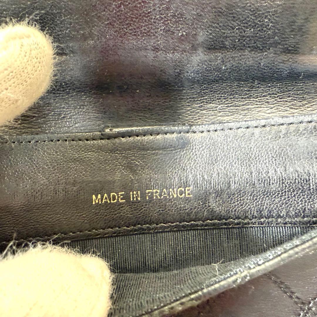シャネル CHANEL ピコローレ 二つ折り長財布 キルティング 黒 レザー