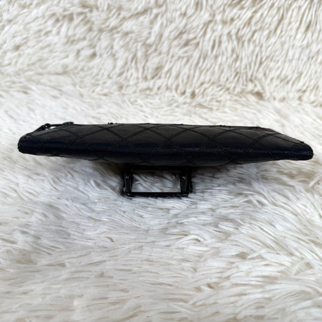 シャネル CHANEL ピコローレ 二つ折り長財布 キルティング 黒 レザー