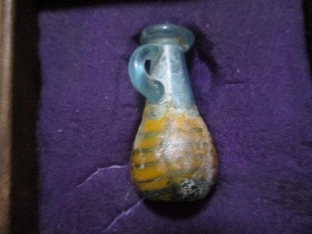 メソポタミア文明　コアガラス　香油瓶　X17-3M　２４２２