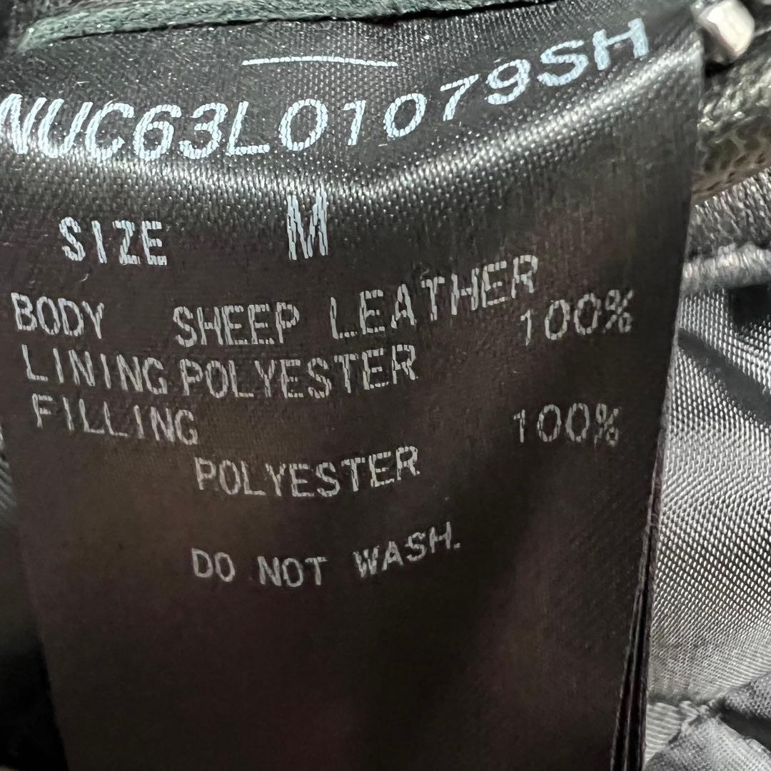 極美品　ナノユニバース　シングルライダース　ジャケット　ラムレザー　キルティング