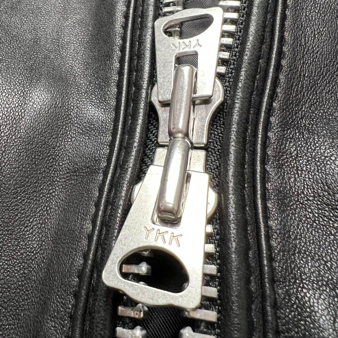 極美品　ナノユニバース　シングルライダース　ジャケット　ラムレザー　キルティング