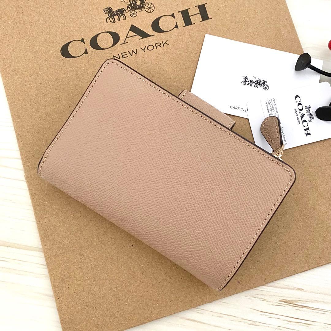 ★ COACH コーチ　折り財布　ベージュ　二つ折り財布