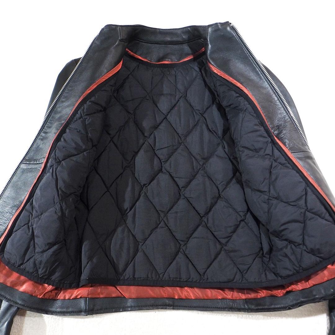 近年モデル バッファローボブズ ラムレザー ライダースジャケット ダウンライナー