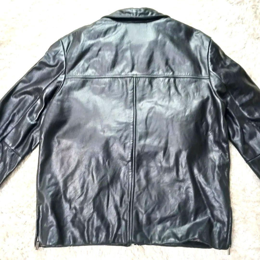 90s オールド バナナリパブリック M 肉厚 本革 シングル ダブルジップ