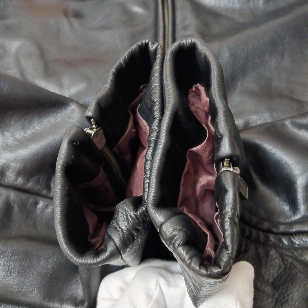 90s オールド バナナリパブリック M 肉厚 本革 シングル ダブルジップ