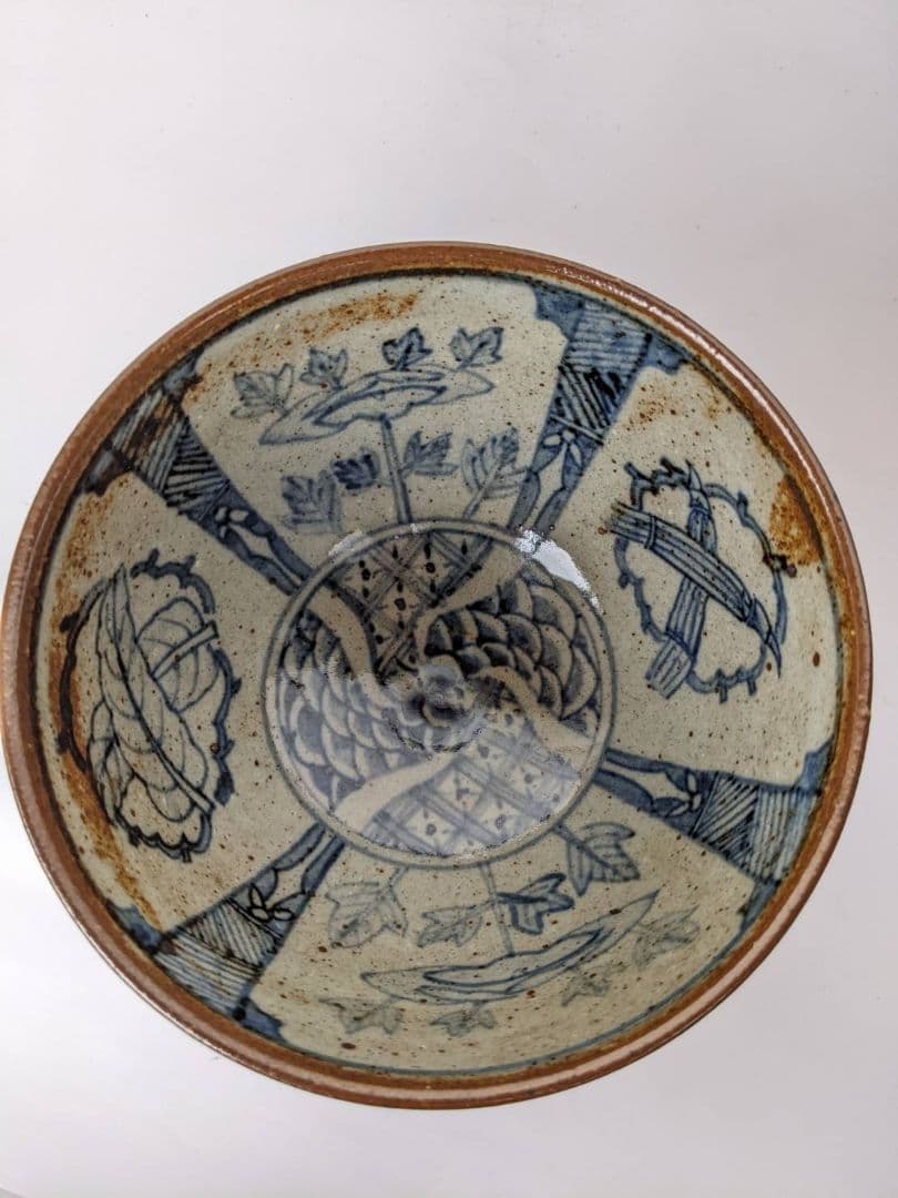 九谷赤絵　九谷美代作　赤絵の青椀