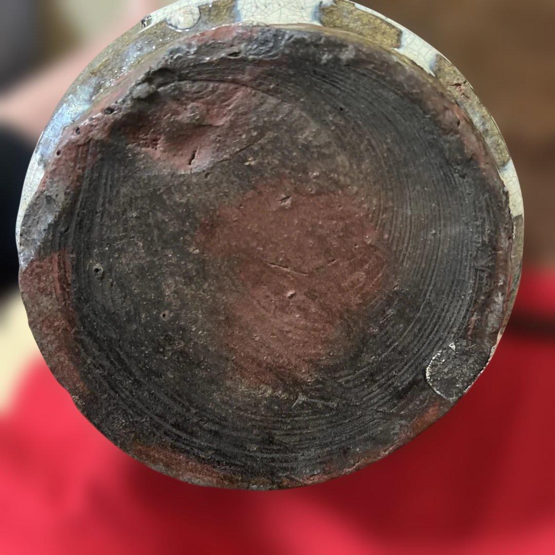 江戸時代物 茶道具 古唐津 水指 塗蓋 朝鮮唐津 骨董 古道具 古玩