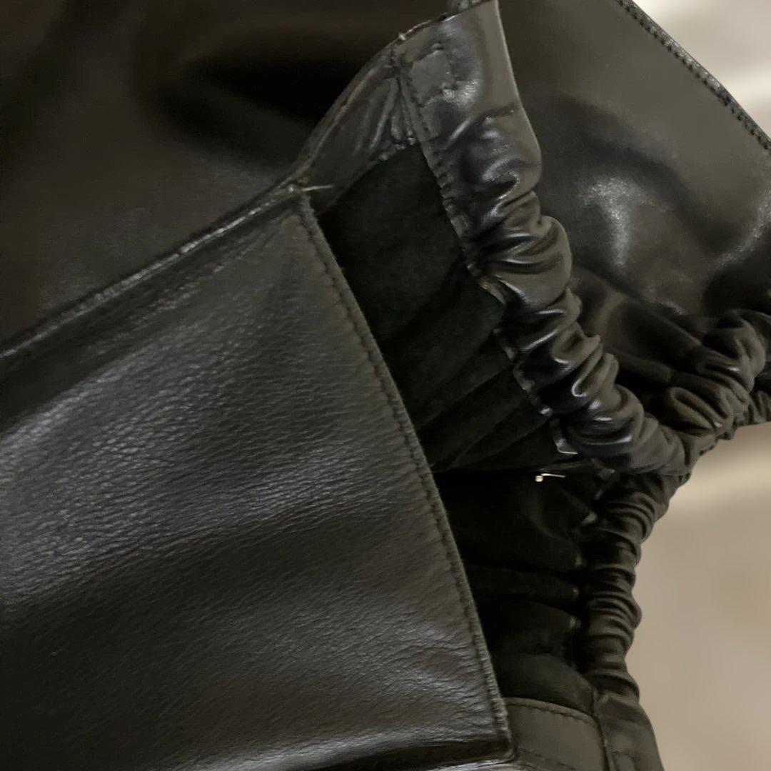 GUCCIブラックショルダーバッグ ギャザー入り