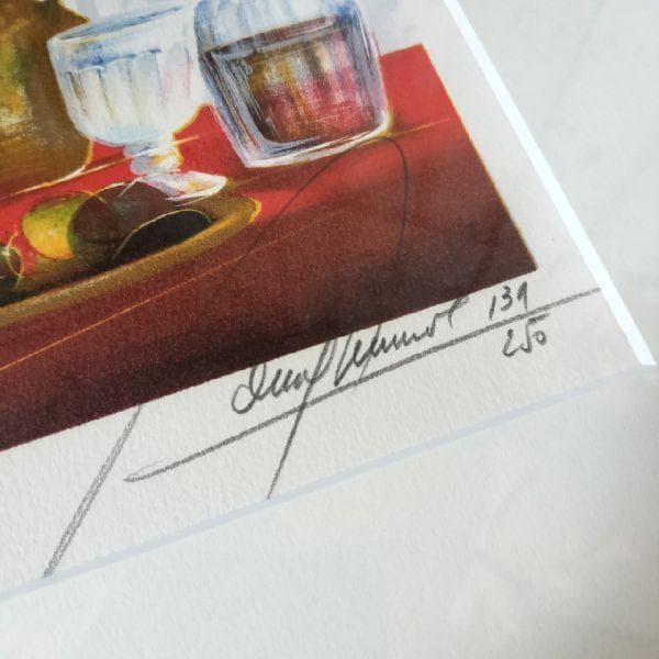 フランス作家 レイモン・プーレ 作 赤いブーケ139/250部 限定 リトグラフ