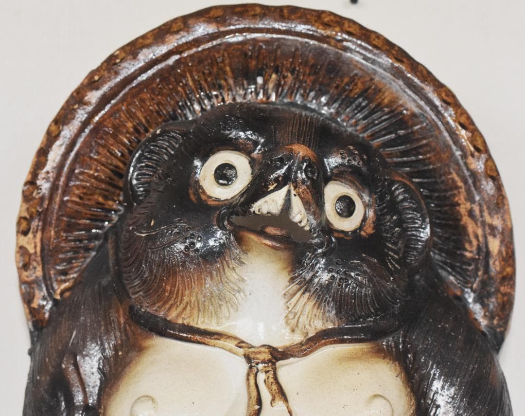 た*ち様 タヌキの置物　信楽焼 67ｃｍ　●2503033