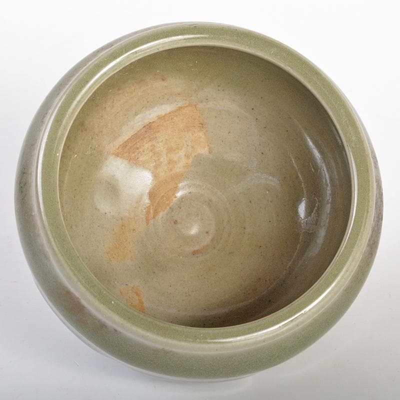 中国　龍泉窯青磁　刻線文　三足香炉　C　R6858E